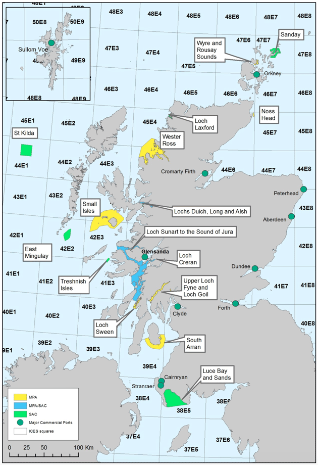 Figure 1: Spatial distribution of Scotland's MPAs Figure 1: Spatial distribution of Scotland's MPAs
