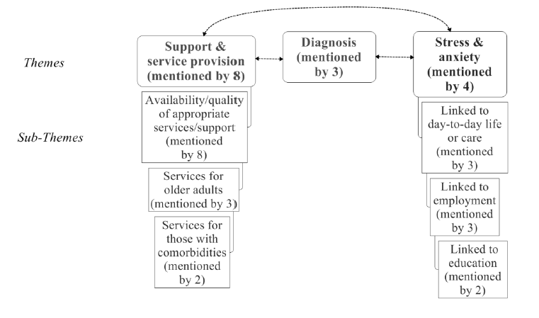 Figure 7.2 Thematic Network and Summary of All Themes and Sub-Themes from Free Comments Provided by Individuals with ASD.