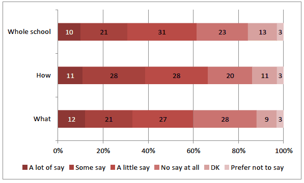 Perceptions of say in the running of schools