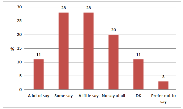 Figure 4.3 How much say young people have on how they learn Figure 4.3 How much say young people have on how they learn