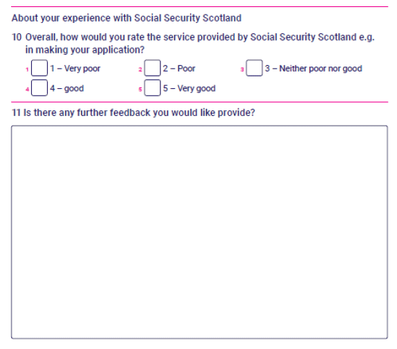 Application experience survey content Application experience survey content