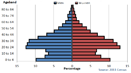 Population Pyramid: Minority Ethnic People, Scotland, 2011 Population Pyramid: Minority Ethnic People, Scotland, 2011