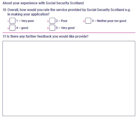 Application experience survey content Application experience survey content