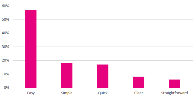 Recurring open text feedback words - Best Start Grant online applications December 2018 to June 2019