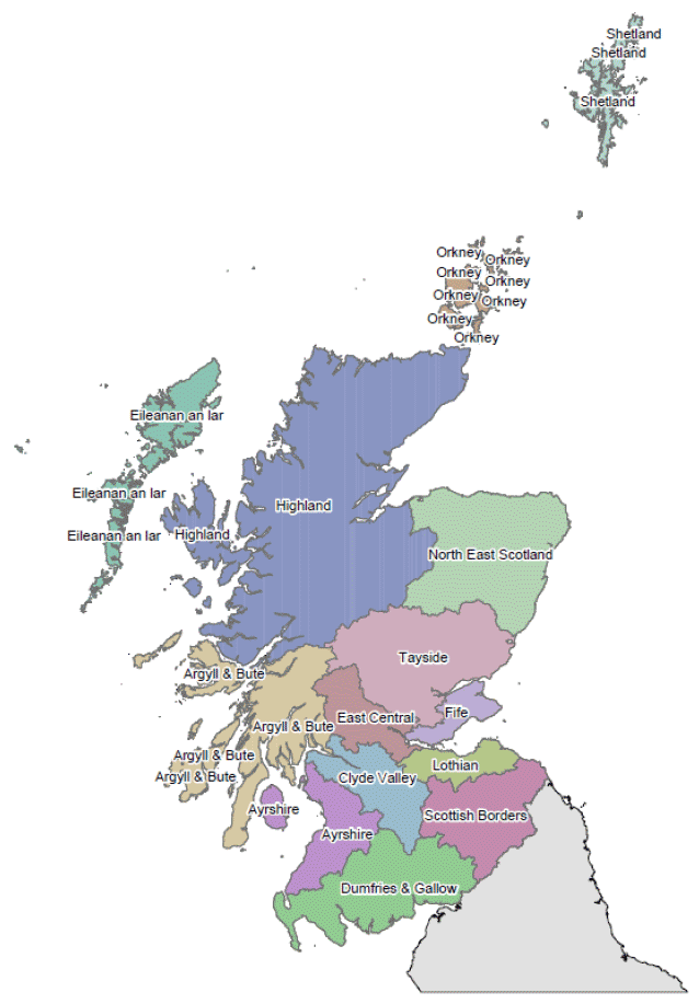 Map of regions