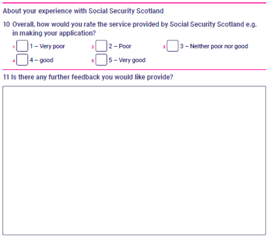 About your eperiance with Social Security Scotland About your eperiance with Social Security Scotland