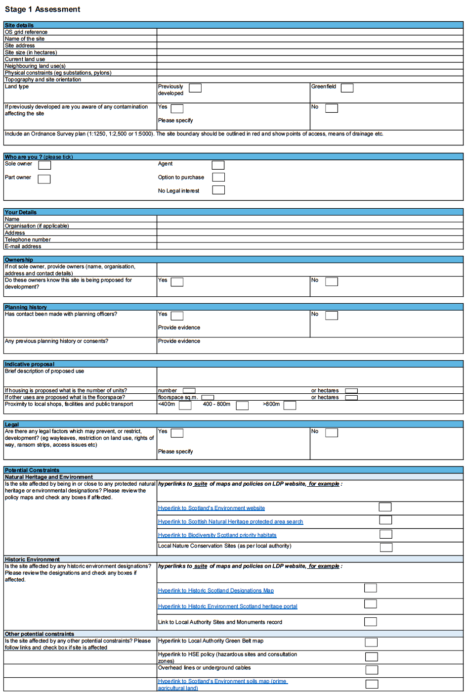 Sites assessments templates Sites assessments templates