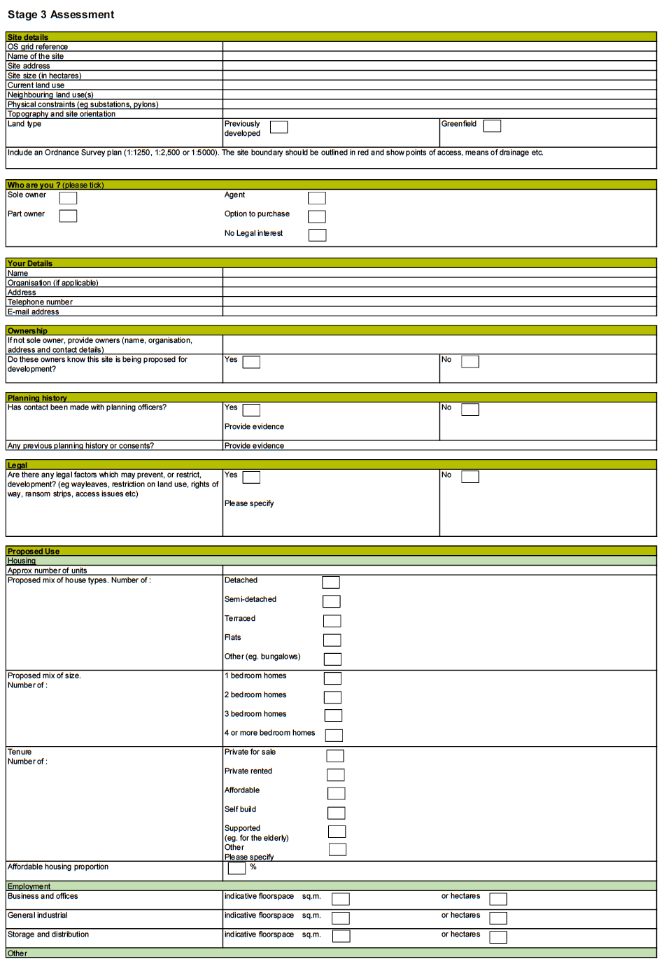 Sites assessments templates Sites assessments templates