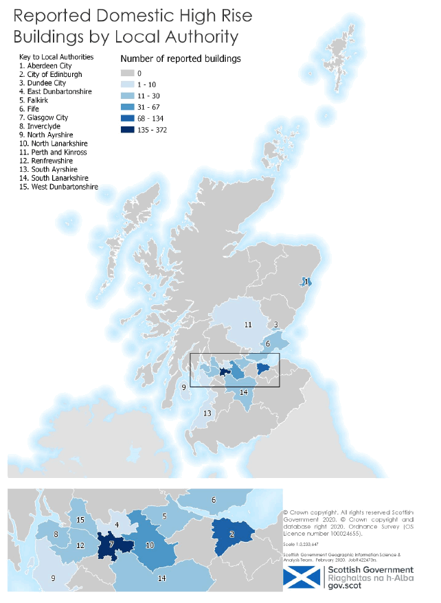Reported Domestic High Rise Buildings by Local Authorities