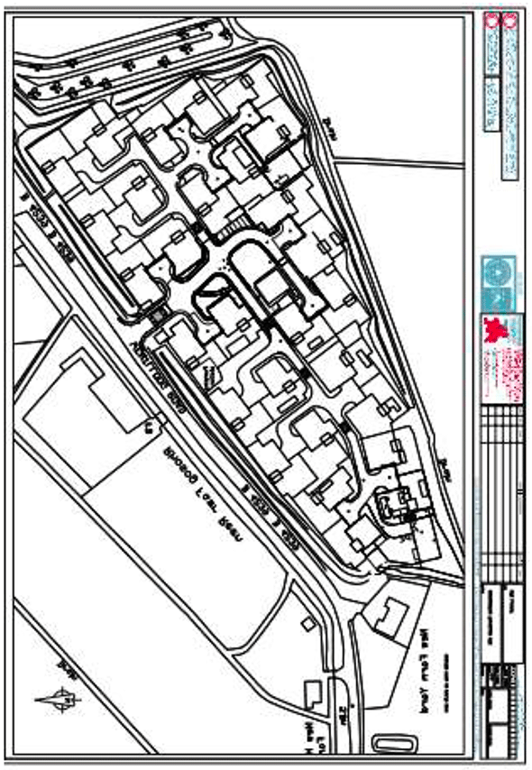 A diagram showing a Gypsy/Traveller site with different sections 
