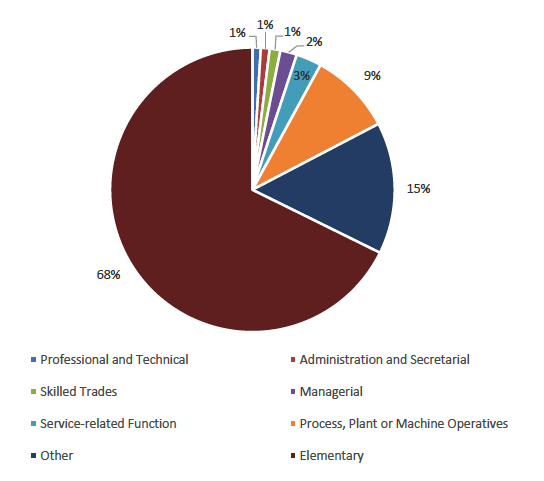 Figure 7: Skill level of seasonal migrant workers employed in non-agricultural businesses