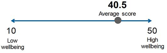 The average score of wellbeing among children was high