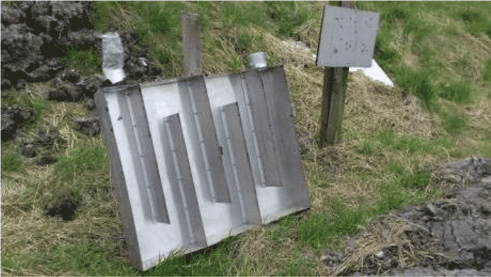 This figure shows the underside of a Lindvall Hood showing internal vanes.