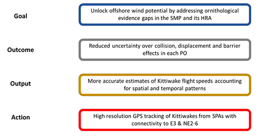 Examples of Theory of Change Goals, Outcomes, Outputs and Actions.
