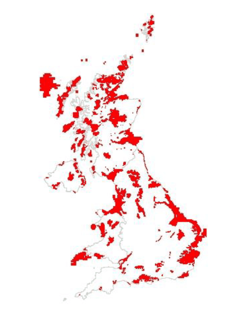 Map of United Kingdom showing Special Protection Areas (SPAs) as referenced in text above and in Appendix 4.