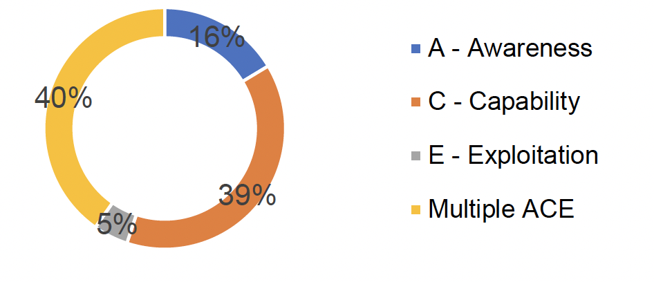 pie chart showing types of support based on the ACE model