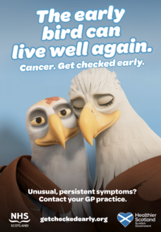2 birds close
together.