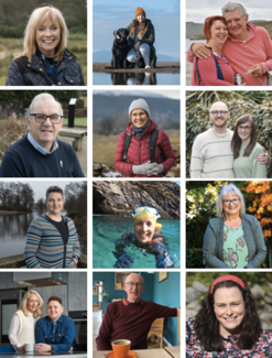 Images shows a range of people who were recruited to
help develop the campaign.
