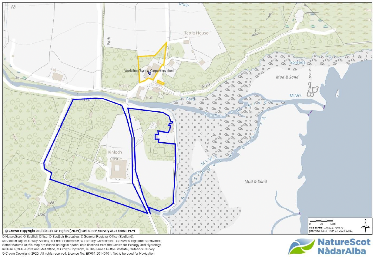 Map showing minimum land to be included in the sale of Kinloch Castle.