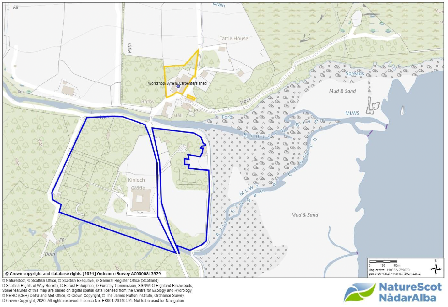 Map showing minimum land to be included in the sale of Kinloch Castle.