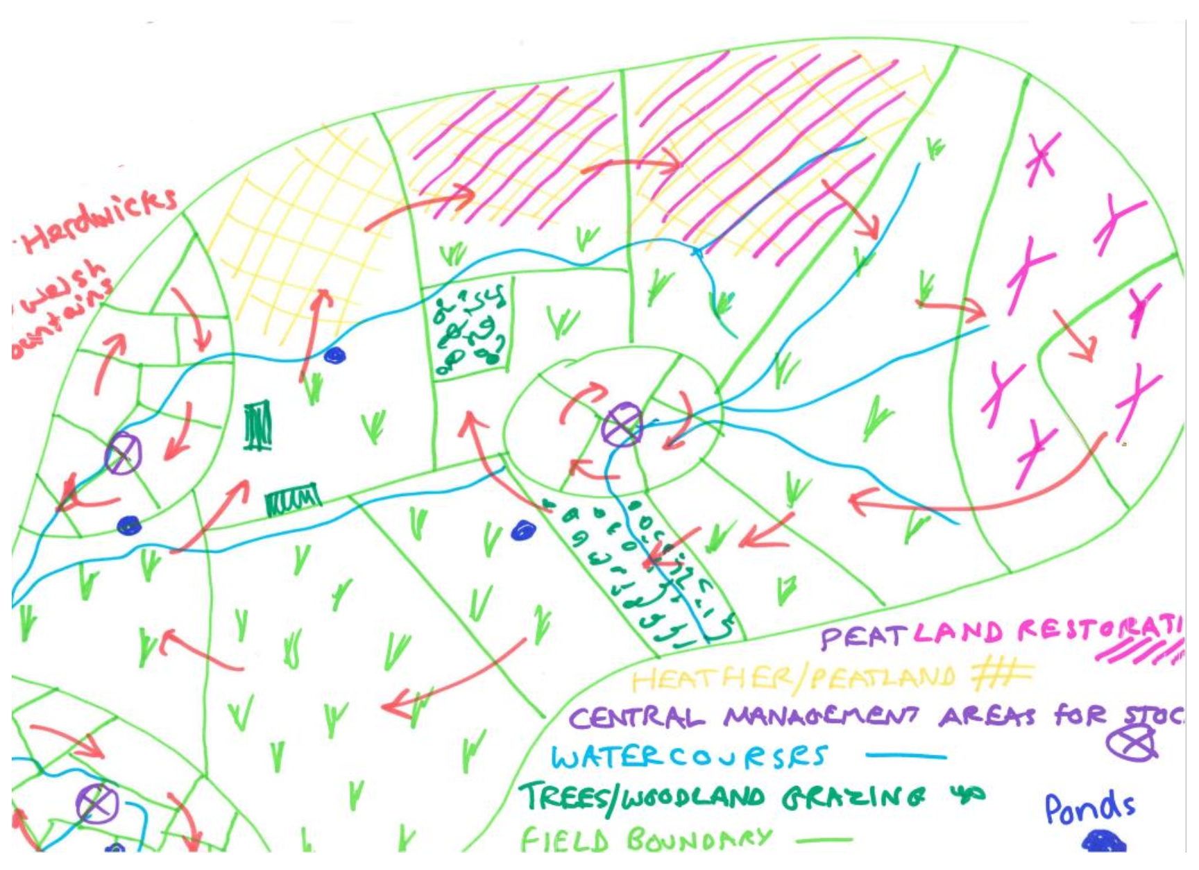 Examples of hand drawn map prepared by participants during in situ workshops