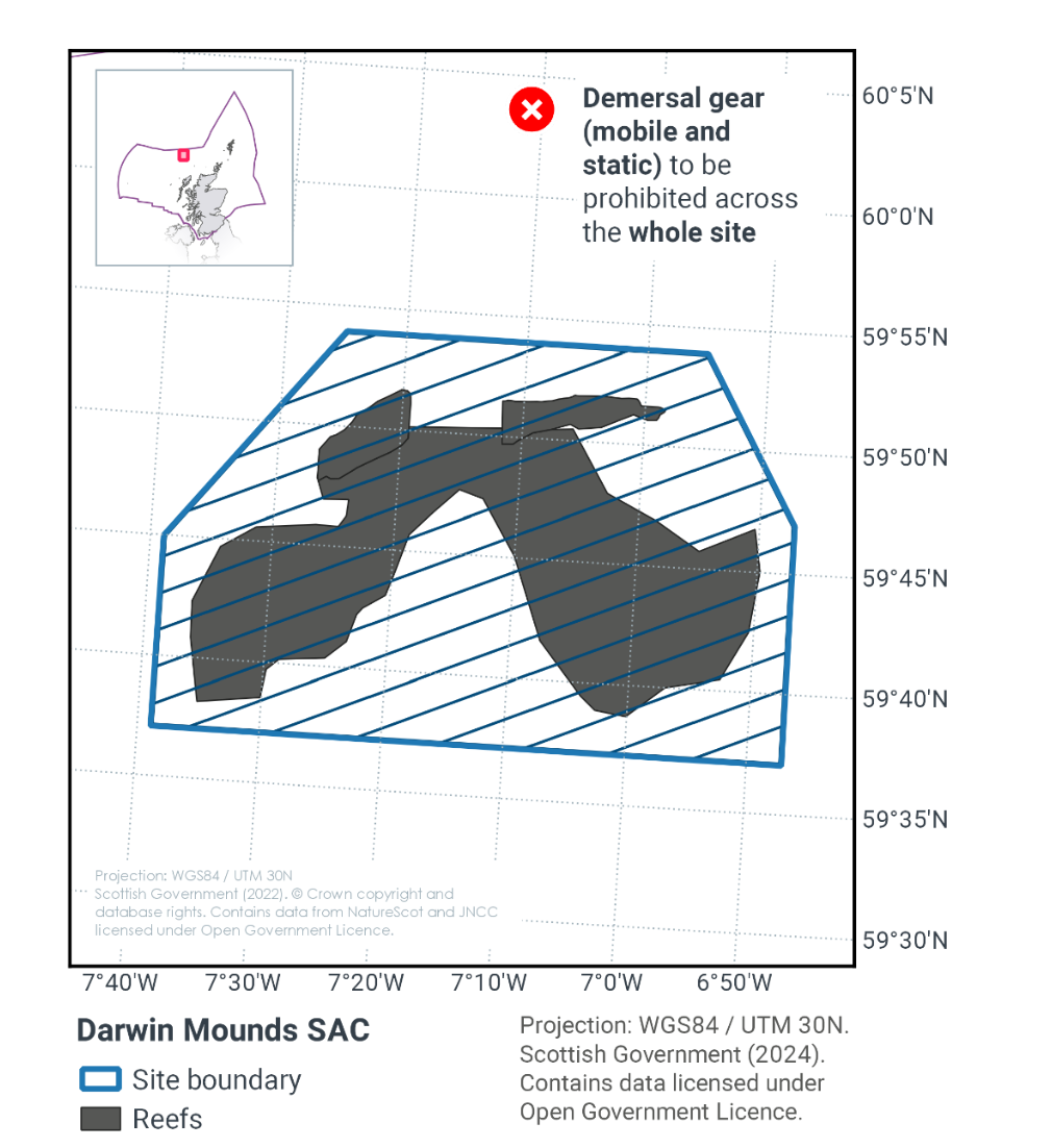 Darwin Mounds SAC proposed full site management measures..
