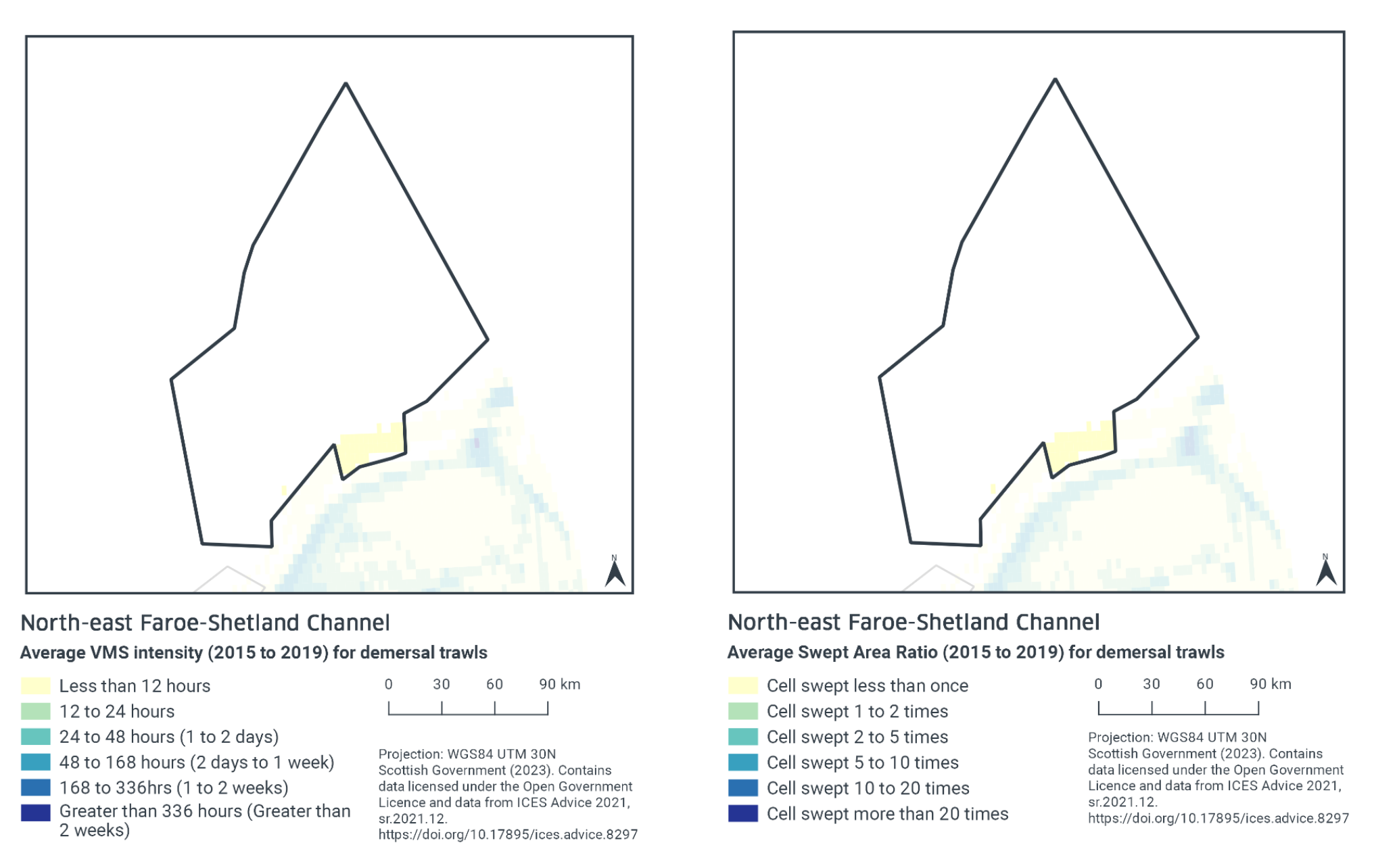 Annual Fishing intensity averaged over 2015 to 2019.
