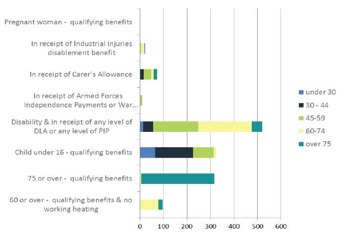 Figure 4: Age profile of Warmer Homes Scotland customers