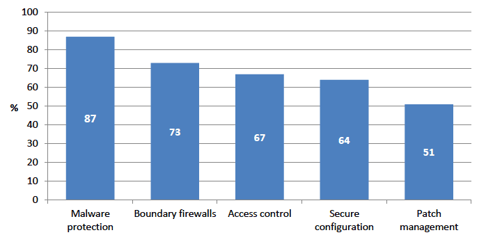 Figure 8: Technical controls applied by businesses (%)