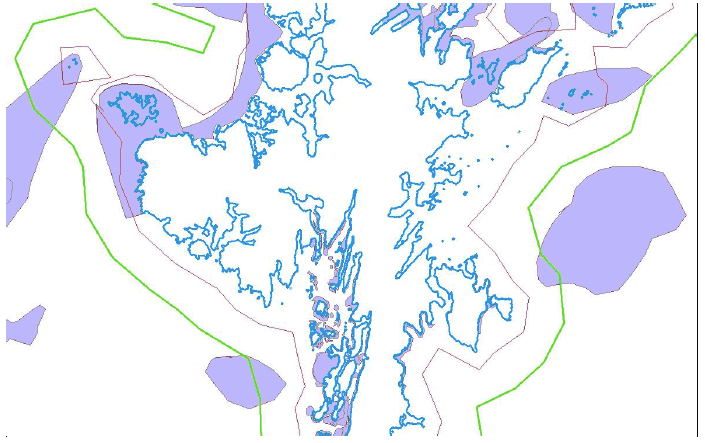 Fig 6.2.3 Identified Shellfish Fishing Areas, South Central Mainland and 1 & 3NM zones 
