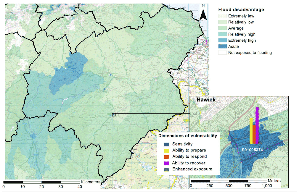Figure 28. Flood disadvantage in Scottish Borders