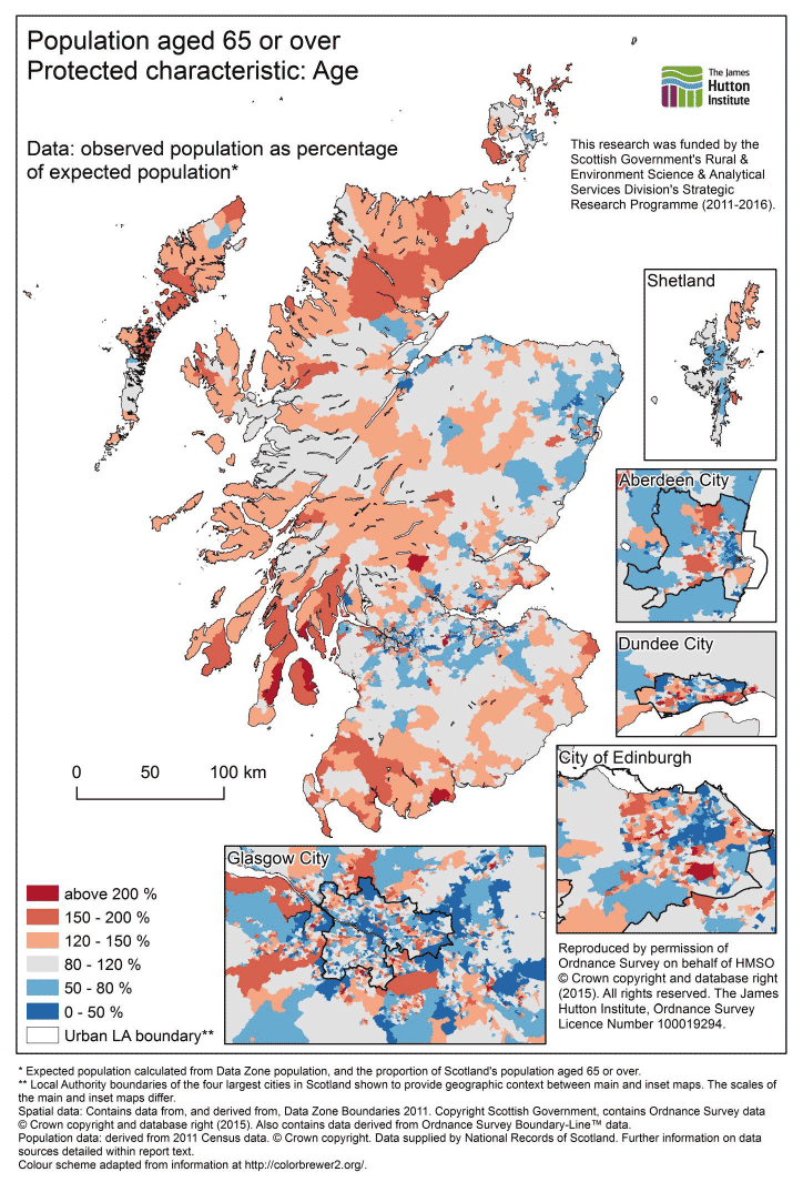 Figure 3: Population aged 65 or over, Scotland.