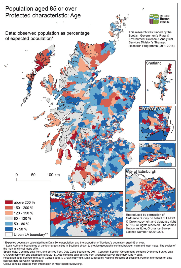 Figure 4: Population aged 85 or over, Scotland.