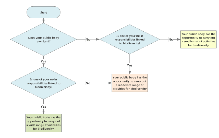 Figure 1: Flow chart to enable you to identify the opportunities your public body may have for biodiversity