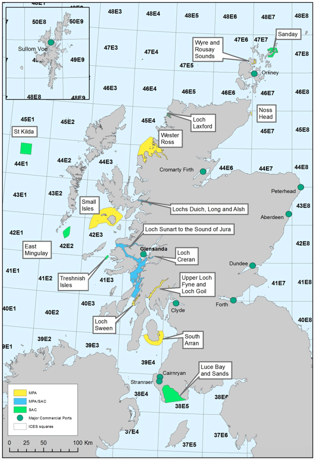 Figure 1: Spatial distribution of Scotland's MPAs