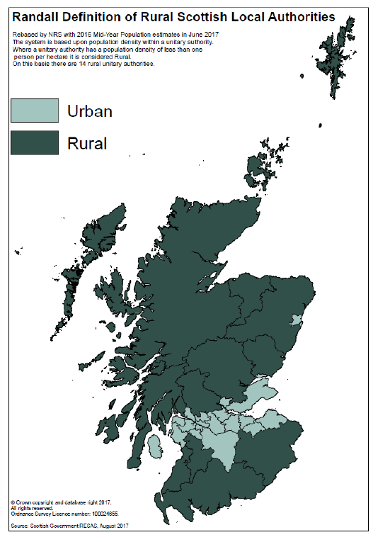Map Two applies the Randall definition to local authorities