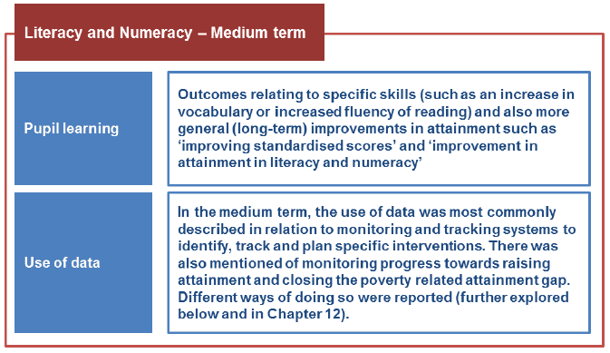 Figure 8.3: Literacy and Numeracy - Medium term outcomes