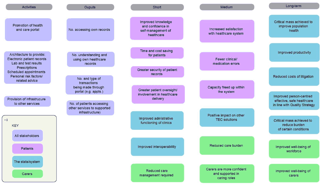 Figure 4: Health and social care portal logic model