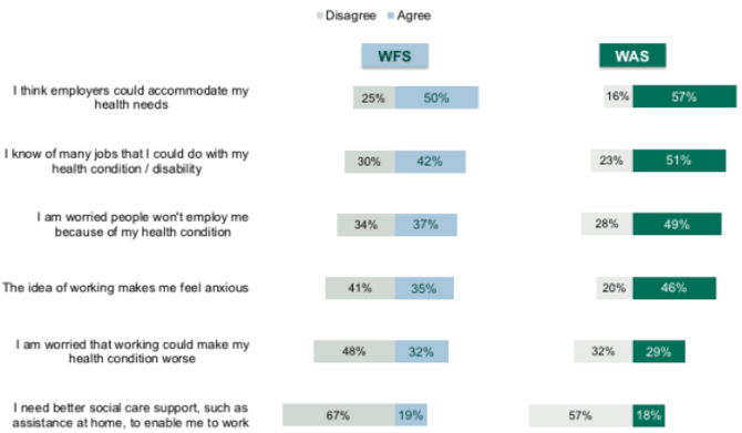 Figure 2.2 WFS and WAS customer perceptions and attitudes regarding work