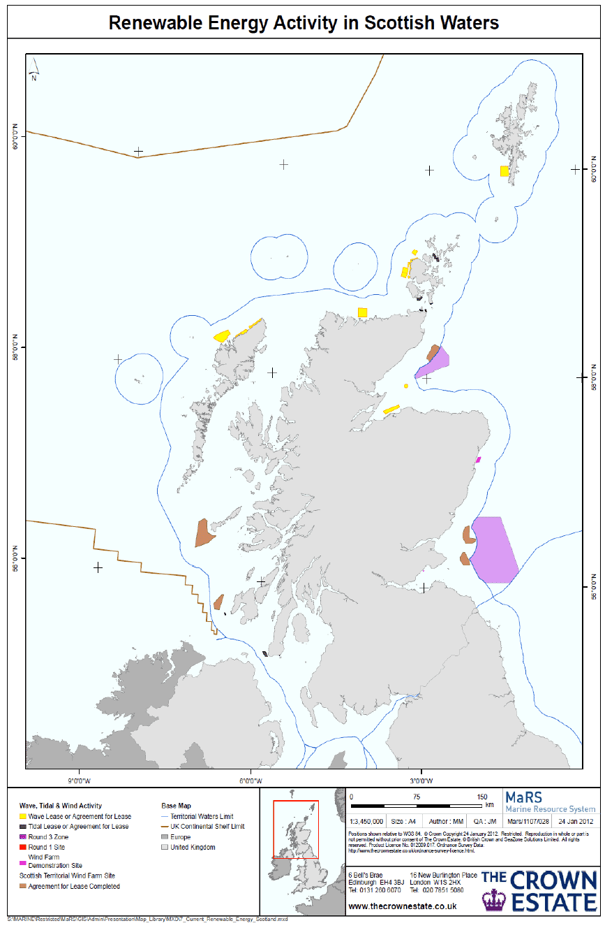 Renwable Energy Activity in Scottish Waters