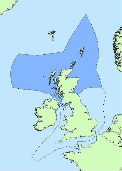 Figure 4.1 UK Continental Shelf and Scottish Boundary