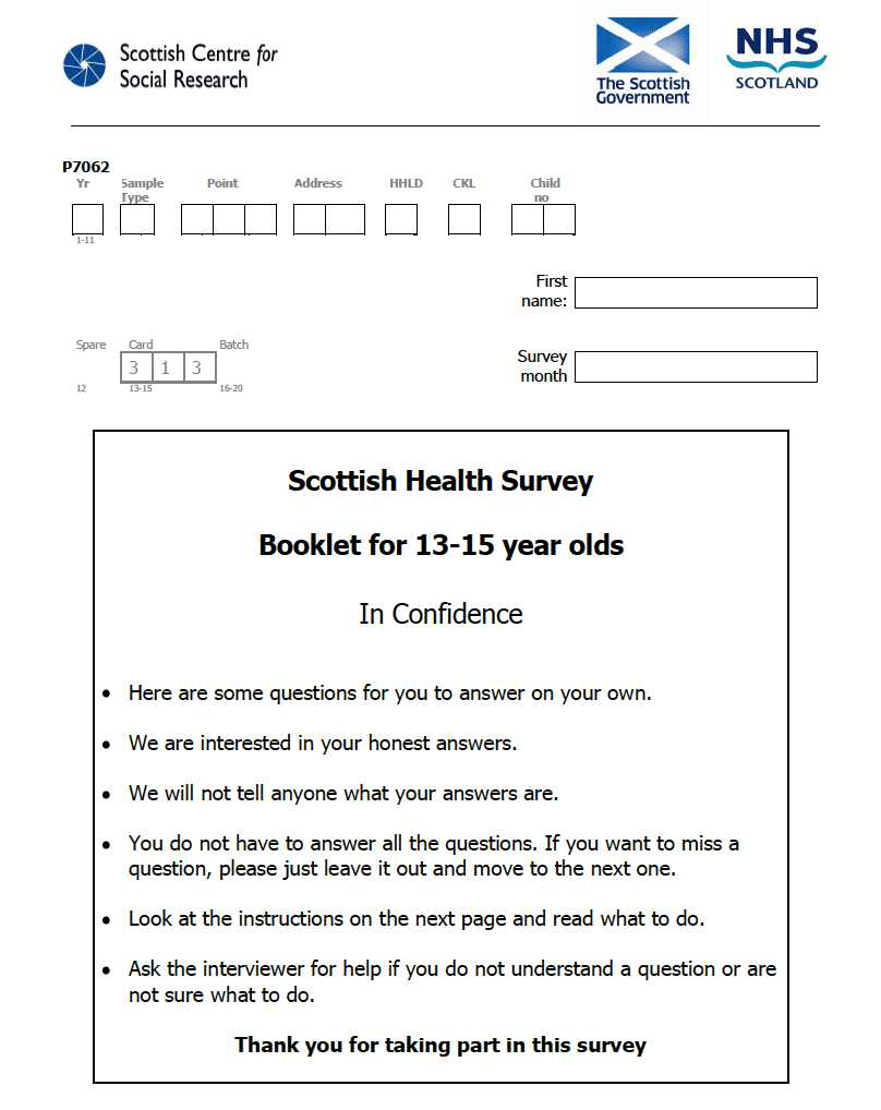 Booklet for 13-15 year olds