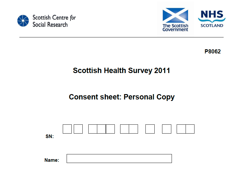 Consent sheet: Personal Copy