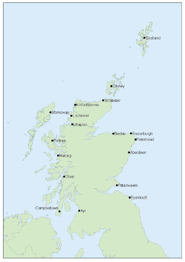 Districts and ports in Scotland