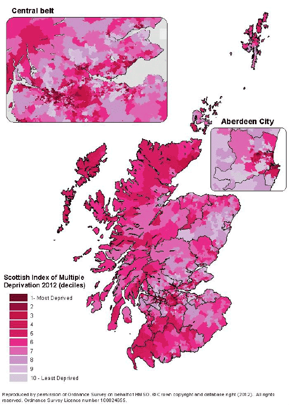 Figure 1: Scottish Index of Multiple Deprivation 2012, Scotland
