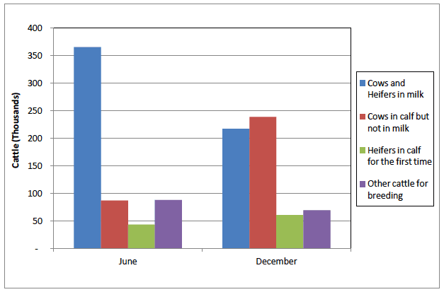 Chart 7: Profile of beef cattle, June and December 2012