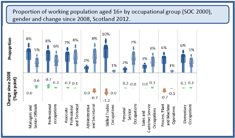 Figure 11: Breakdown by occupational group for Scotland 2012