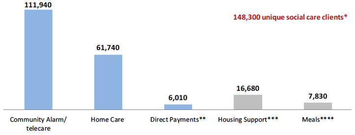 Figure 3: Social Care Client by type of services, all ages, 2014