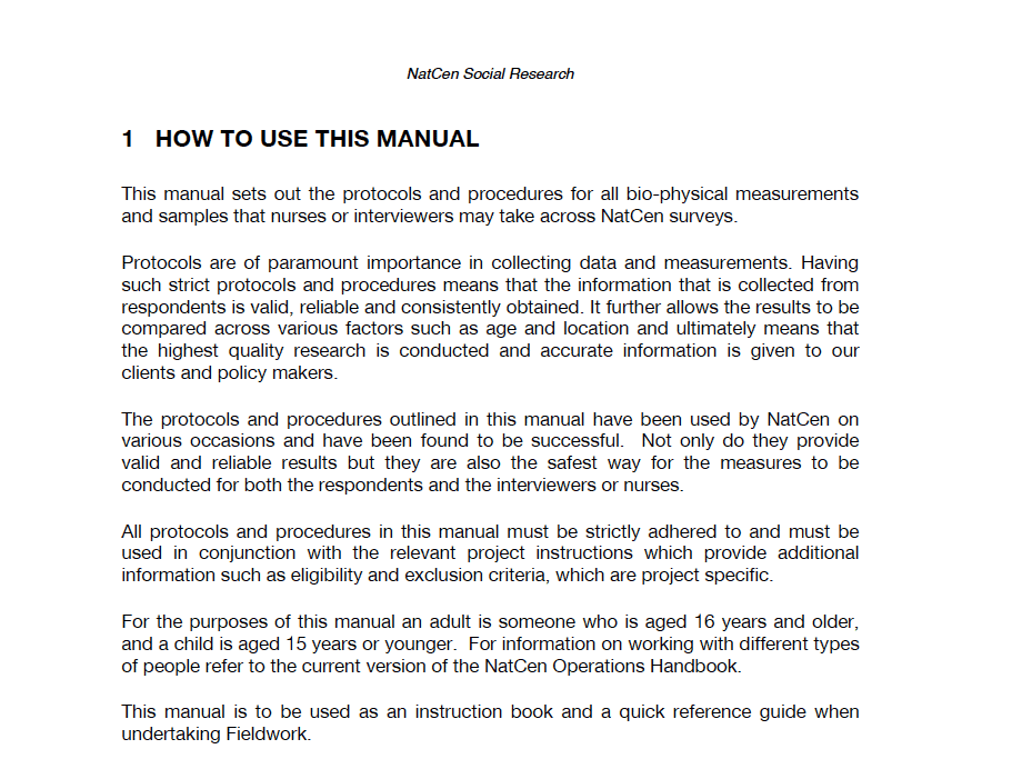 Manual of Protocols