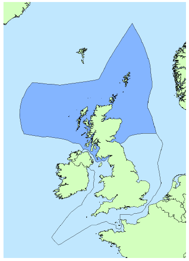 UK Continental Shelf and Scottish Boundary